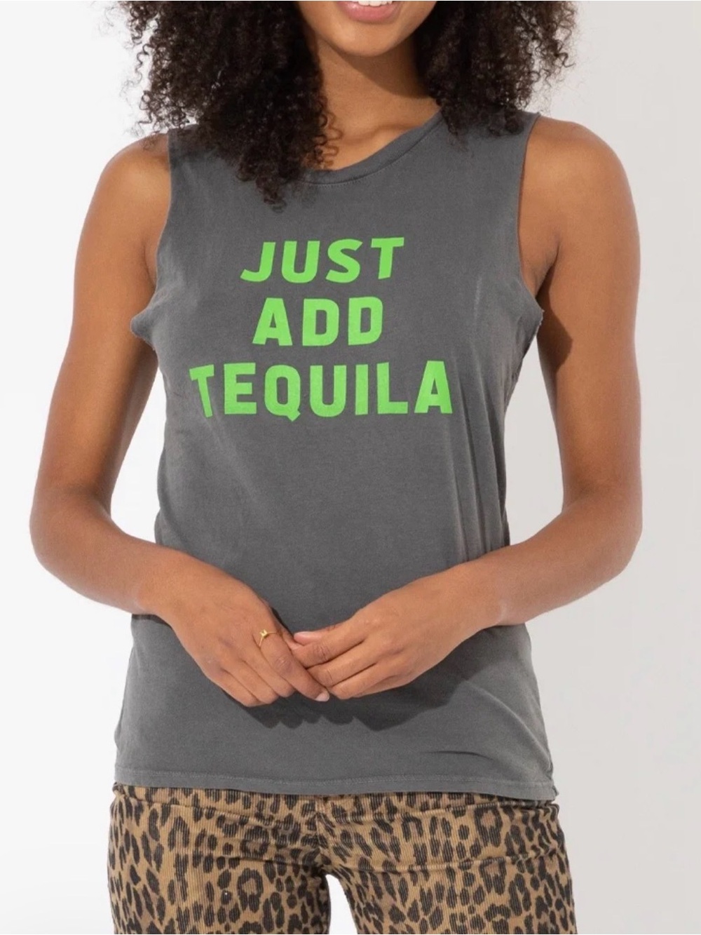 NWT Sub_Urban Riot Gray Muscle Tank with Neon Green Graphic Size Medium